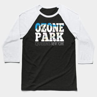 Fun Cool Ozone Park Queens New York with Subway Map Baseball T-Shirt